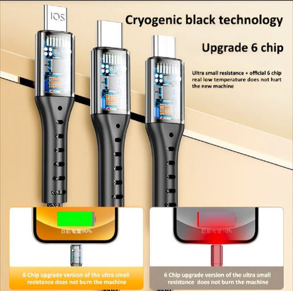 3-in-1 Fast Charging Cable with Lightning, Micro USB, and Type-C