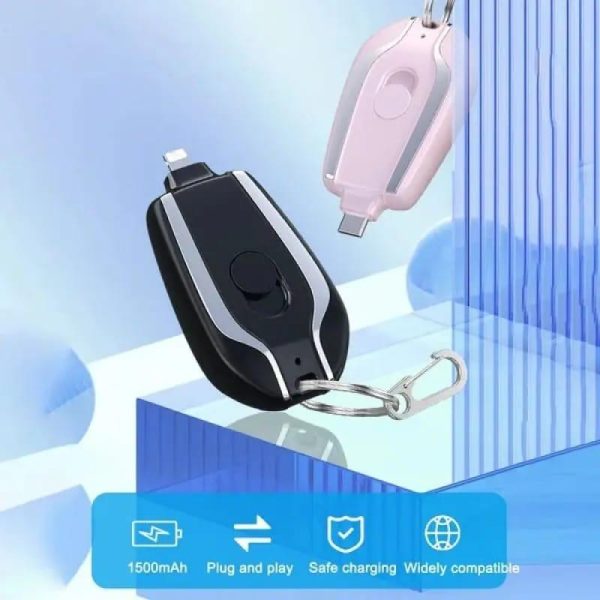 Mini Keychain Charger 1500mAh – Type-C Emergency Power Pod