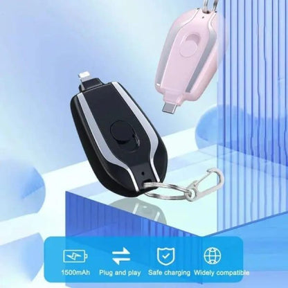 Mini Keychain Charger 1500mAh – Type-C Emergency Power Pod