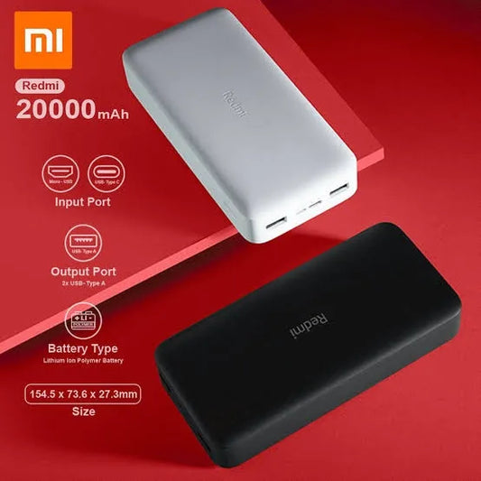 Mi 20000mAh Power Bank – Dual Input/Output, 18W Fast Charge