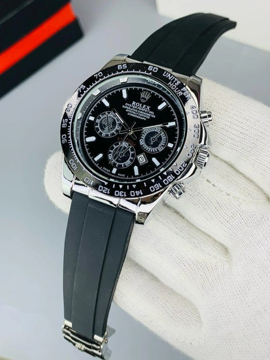 Rolex Oyster Perpetual Black Dial with Rubber Strap